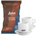 Segafredo Hot Ciok Packung in braun blau mit zwei großen weißen Cappuccino Tassen